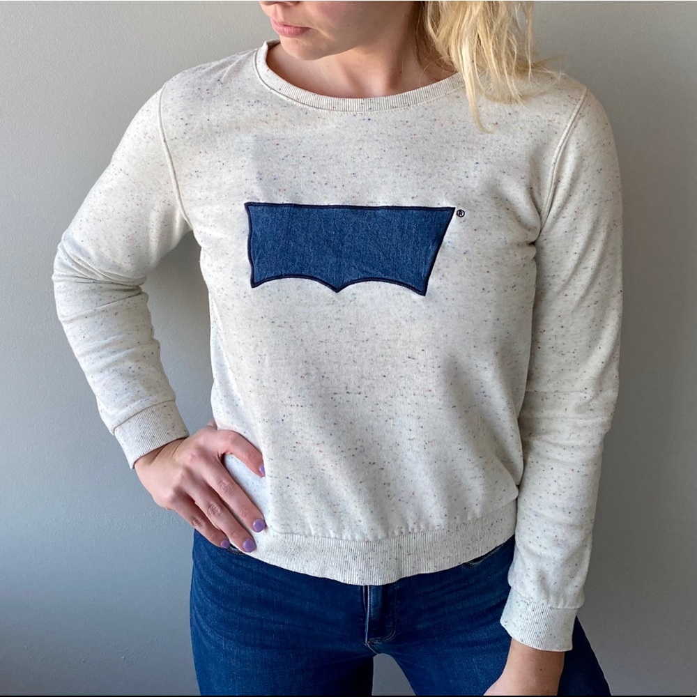 Levi’s Speckled Sweatshirt Blank Logo Front Rare Women's Size Medium